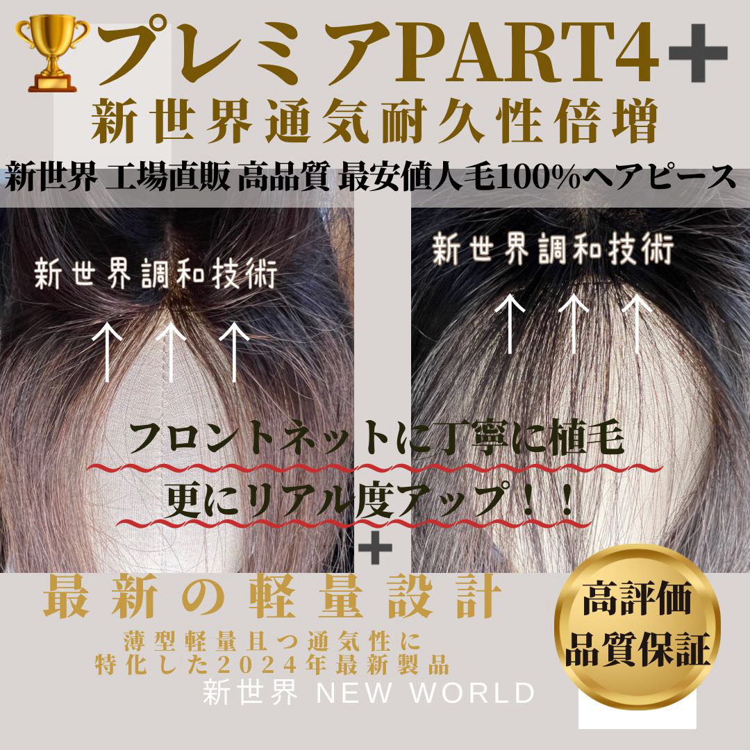 真2024新世界 レミー100%ウィッグ ヘアピース シルクスキン 部分ウィッグ