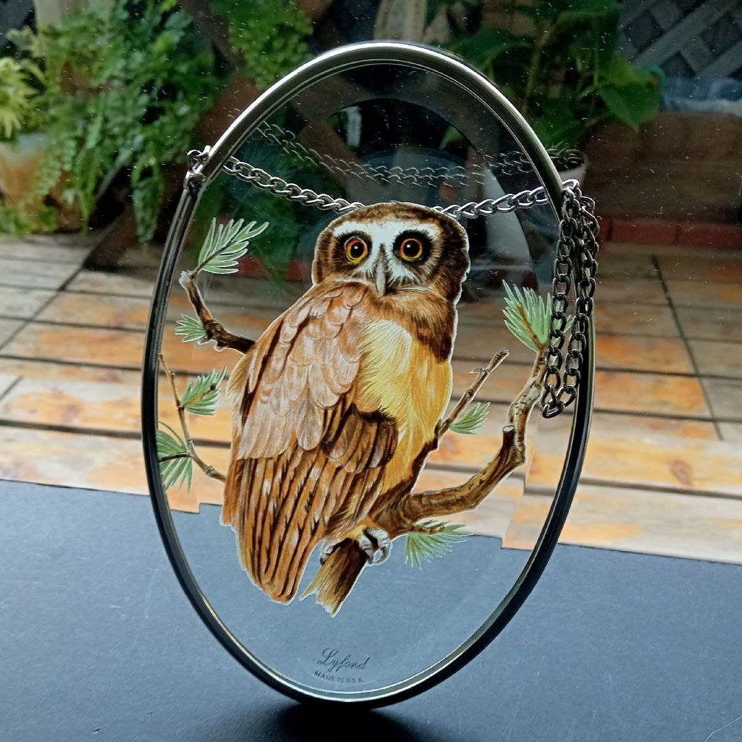 ライフォード社ステンドグラス ふくろうB梟フクロウ /グラスマスターズ