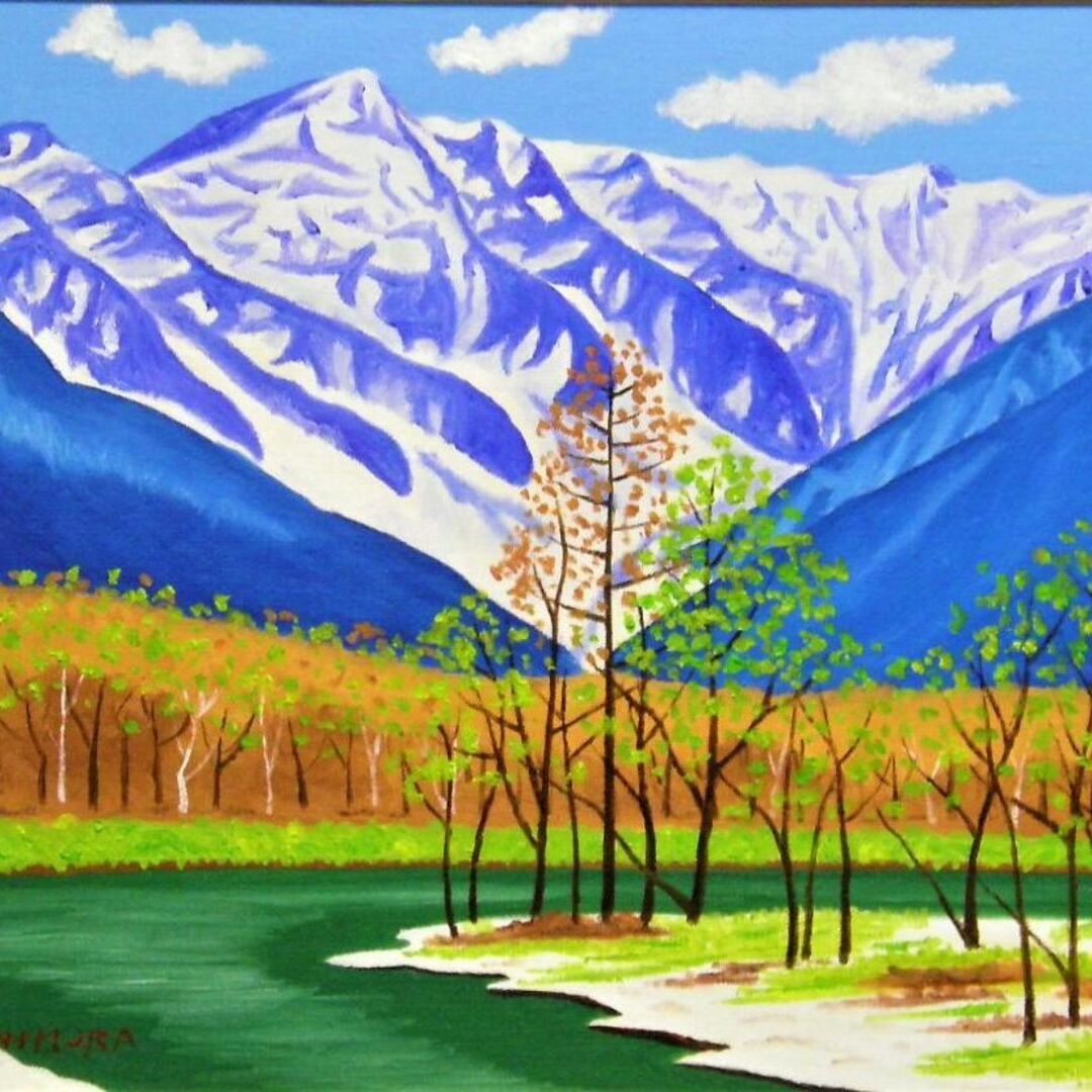 オファー ☆北海道大学ポプラ並木・肉筆油彩画・F6キャンバス ☆北海道