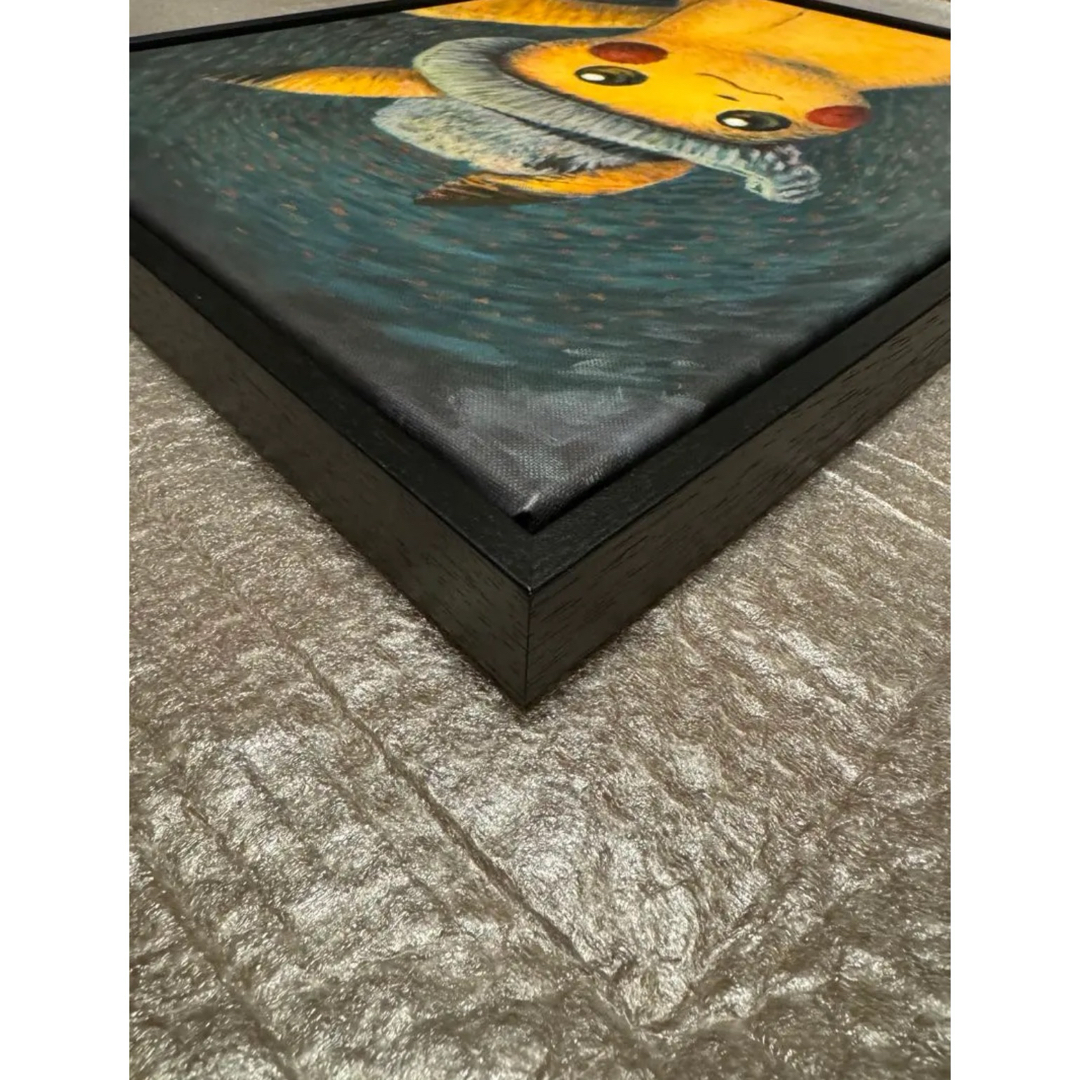ゴッホピカチュウ キャンバスアート 黒枠Sサイズ45cm×35cm ゴッホ