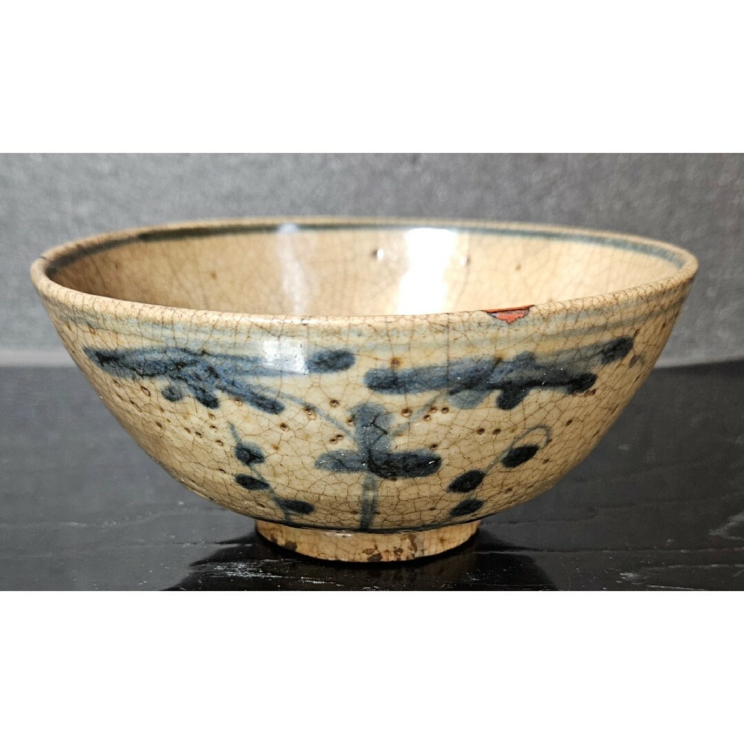 中国美術 古玩 青華染付 花鳥蝶々茶入 茶葉罐 煎茶道具 木箱付き