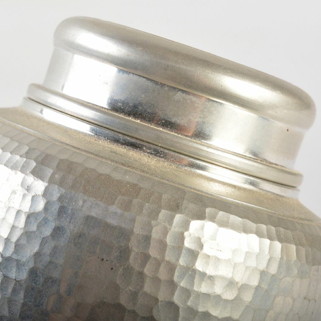 煎茶道具 錫半製 精錫 鎚目 茶壷 茶心壷 約251g