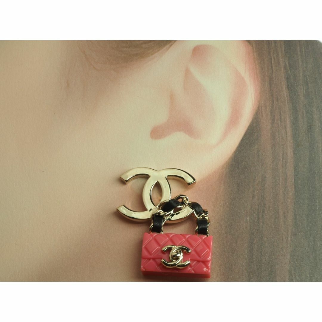 ◇CHANEL シャネル ココマーク マトラッセ ピアス ピンク B23C 箱