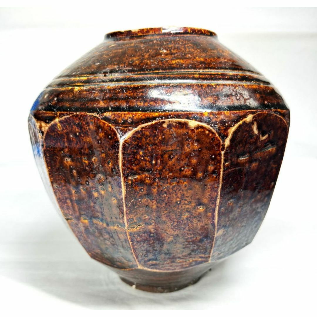 李朝 飴釉面取り小壺 S11-1 6ce5fe53d3802a5342b0c56000bfa6