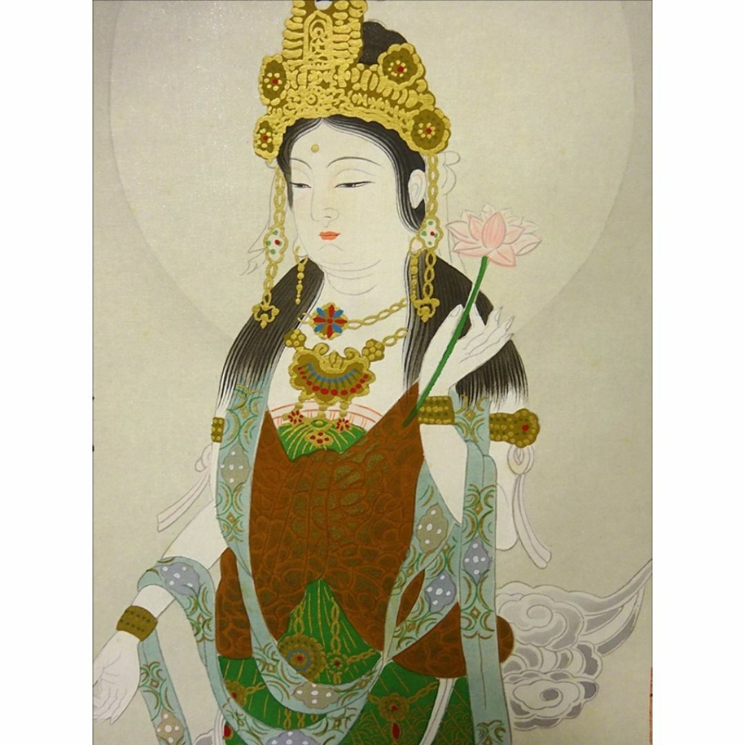 掛軸『西国三十三ヶ所観音霊場御朱印』絹本 無地箱付 掛け軸 p07055 掛軸『