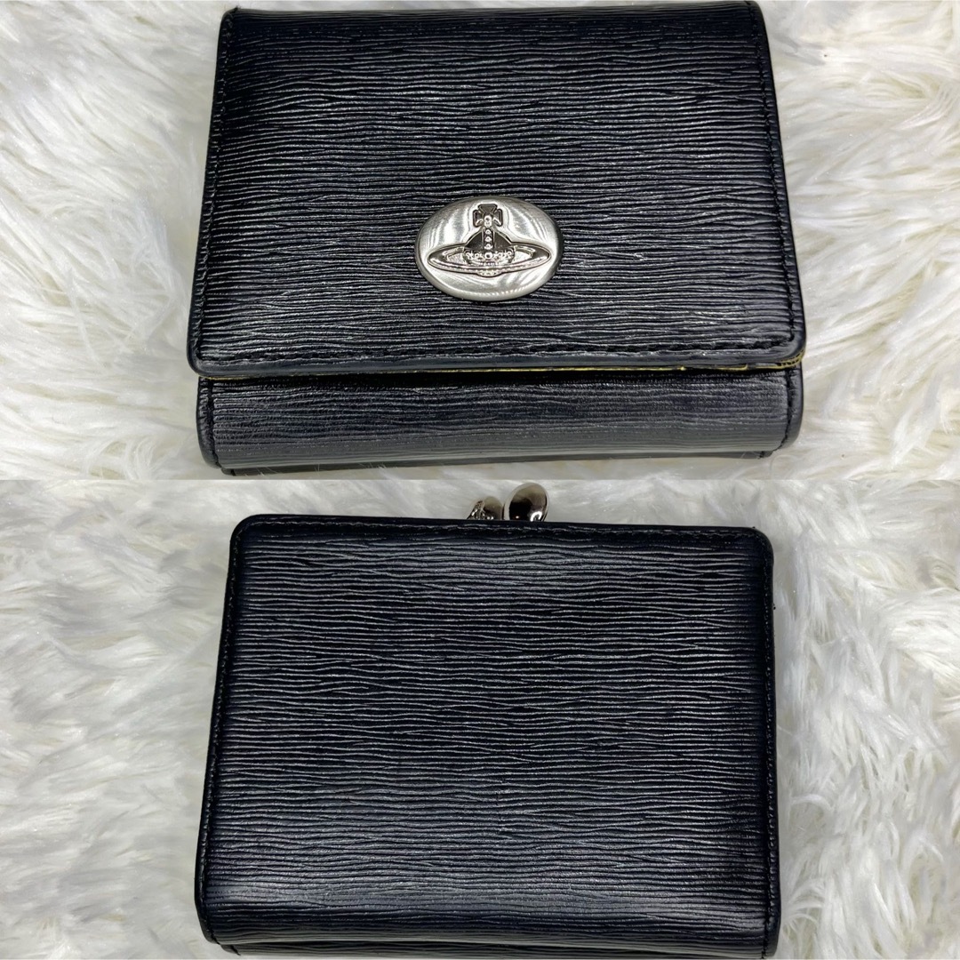 極美品☆ ヴィヴィアンウエストウッド 三つ折り がま口 ブラック エピ