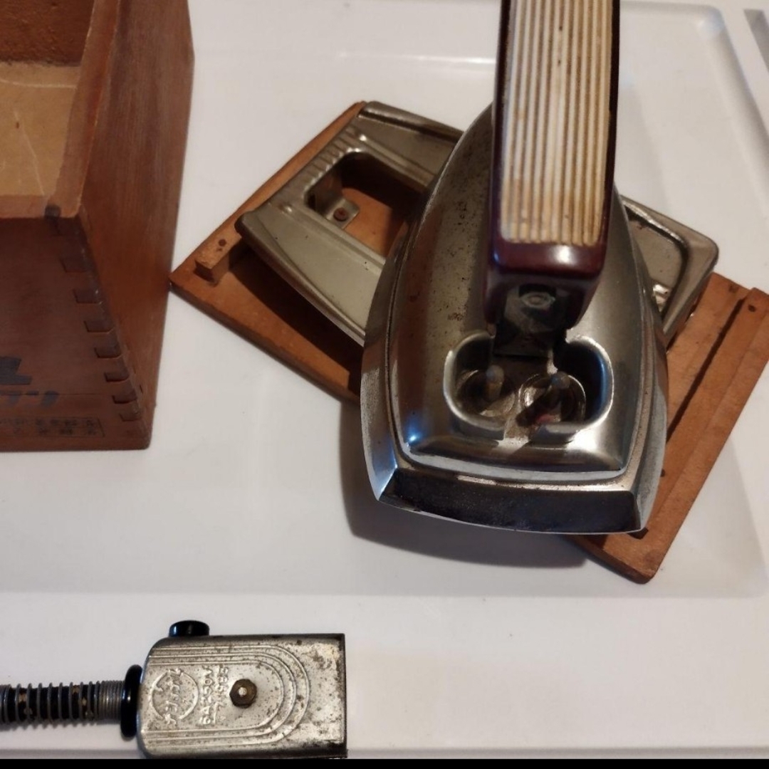 レトロ家電 ナショナル1号アイロン 当時木箱、レトロ電源コードの通販