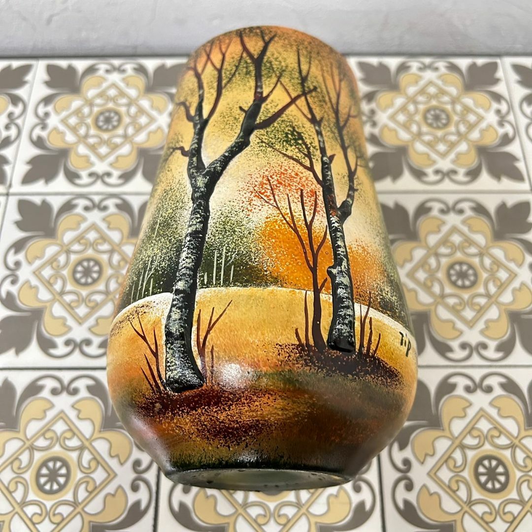 証明書】ドームナンシー花瓶技法アンテルカレール被せガラス高さ18cm