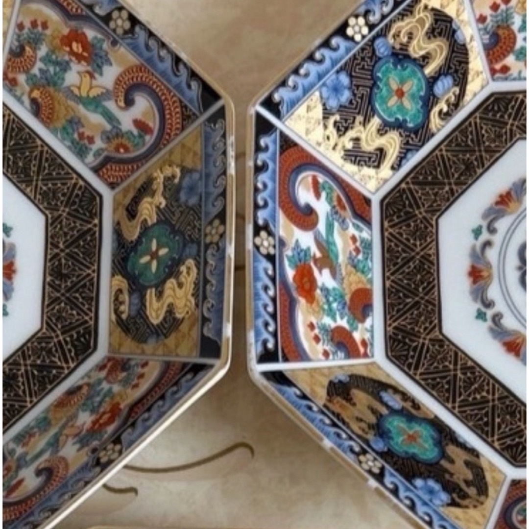 皿20枚（骨董品） 江戸時代 元治元年木箱入 青九谷牡丹