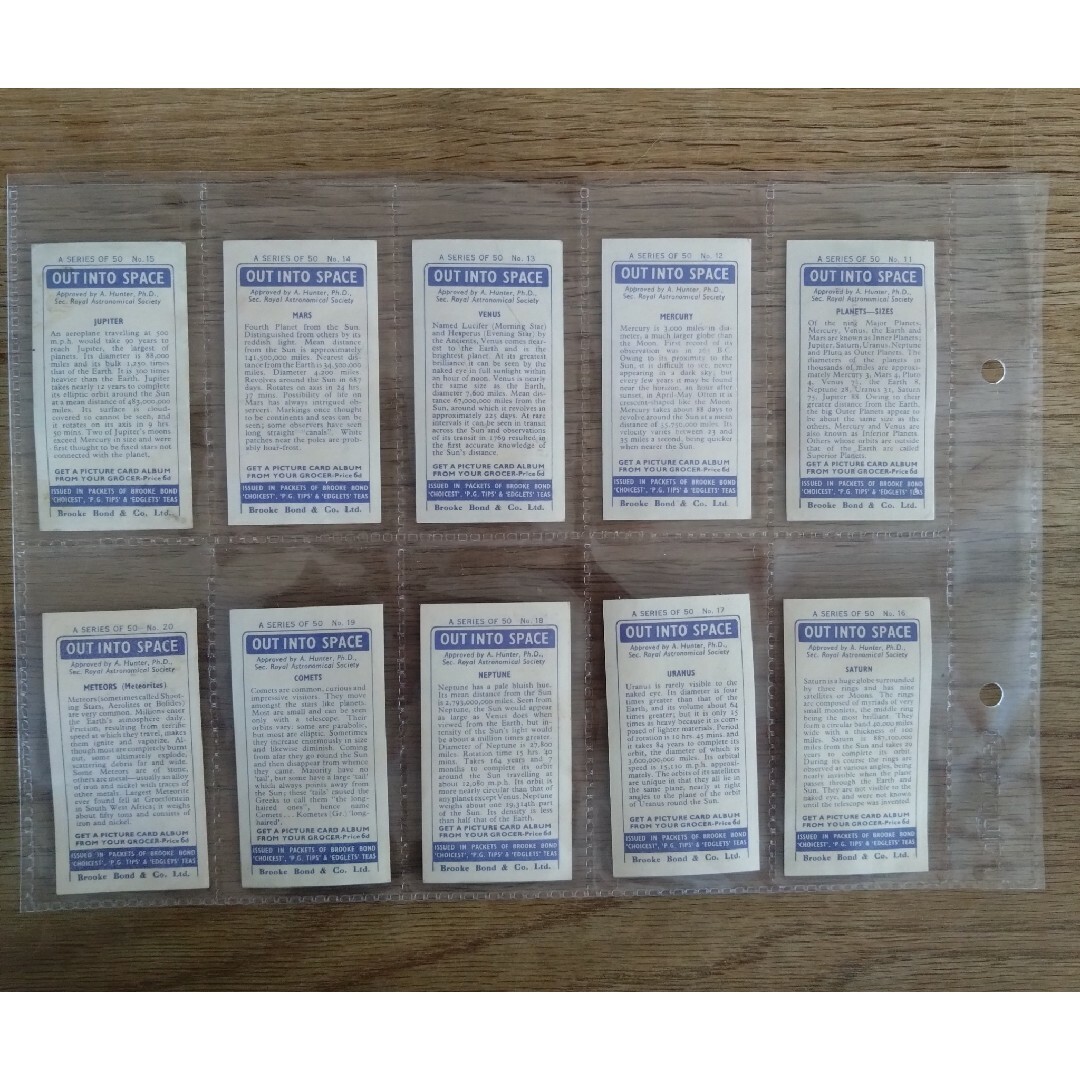 1958年 レア！ イギリス製 ティーカード 宇宙 全50枚 【公式通販】