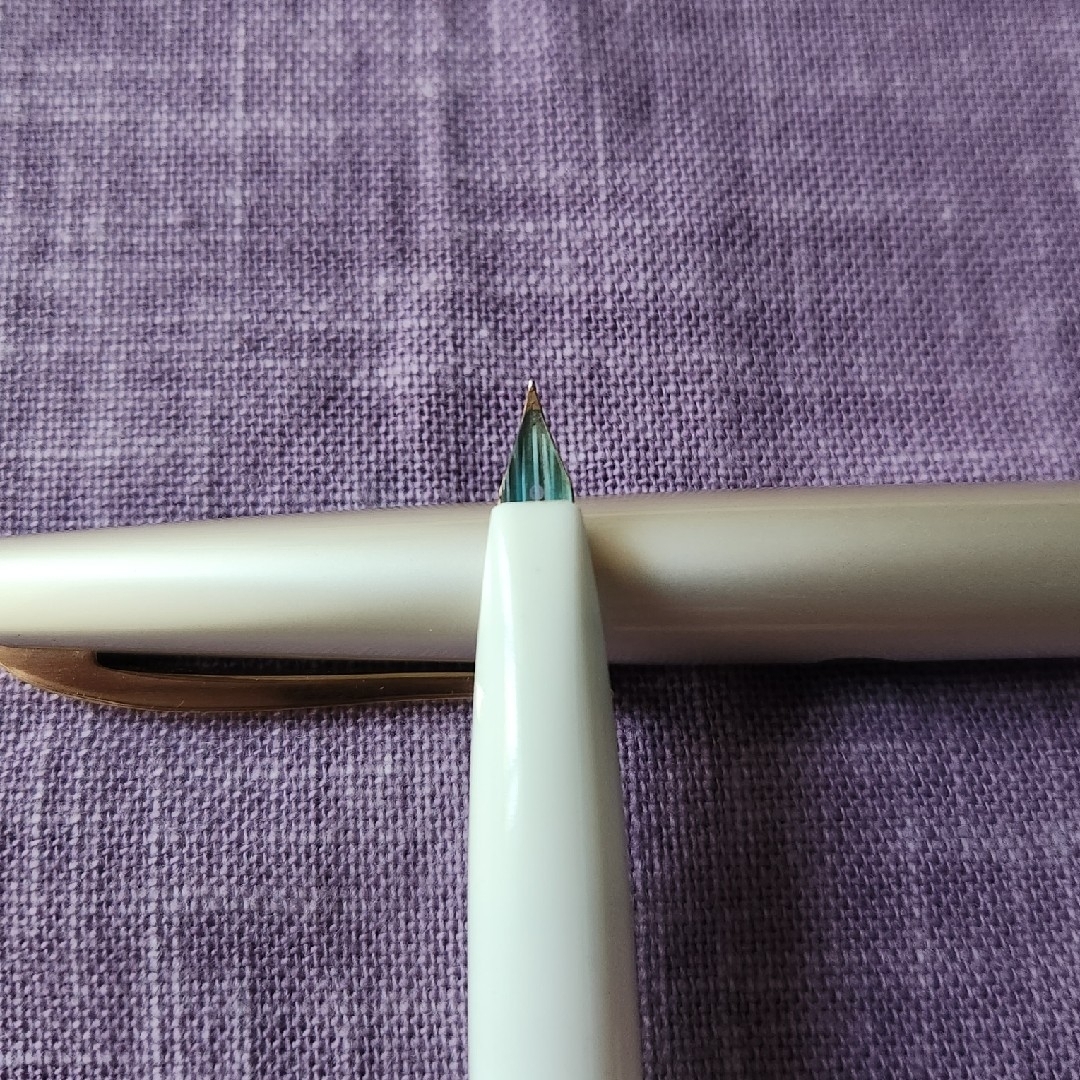 プラチナ PLATINUM 万年筆 ポケット 14K レトロ バイカラー 白の通販