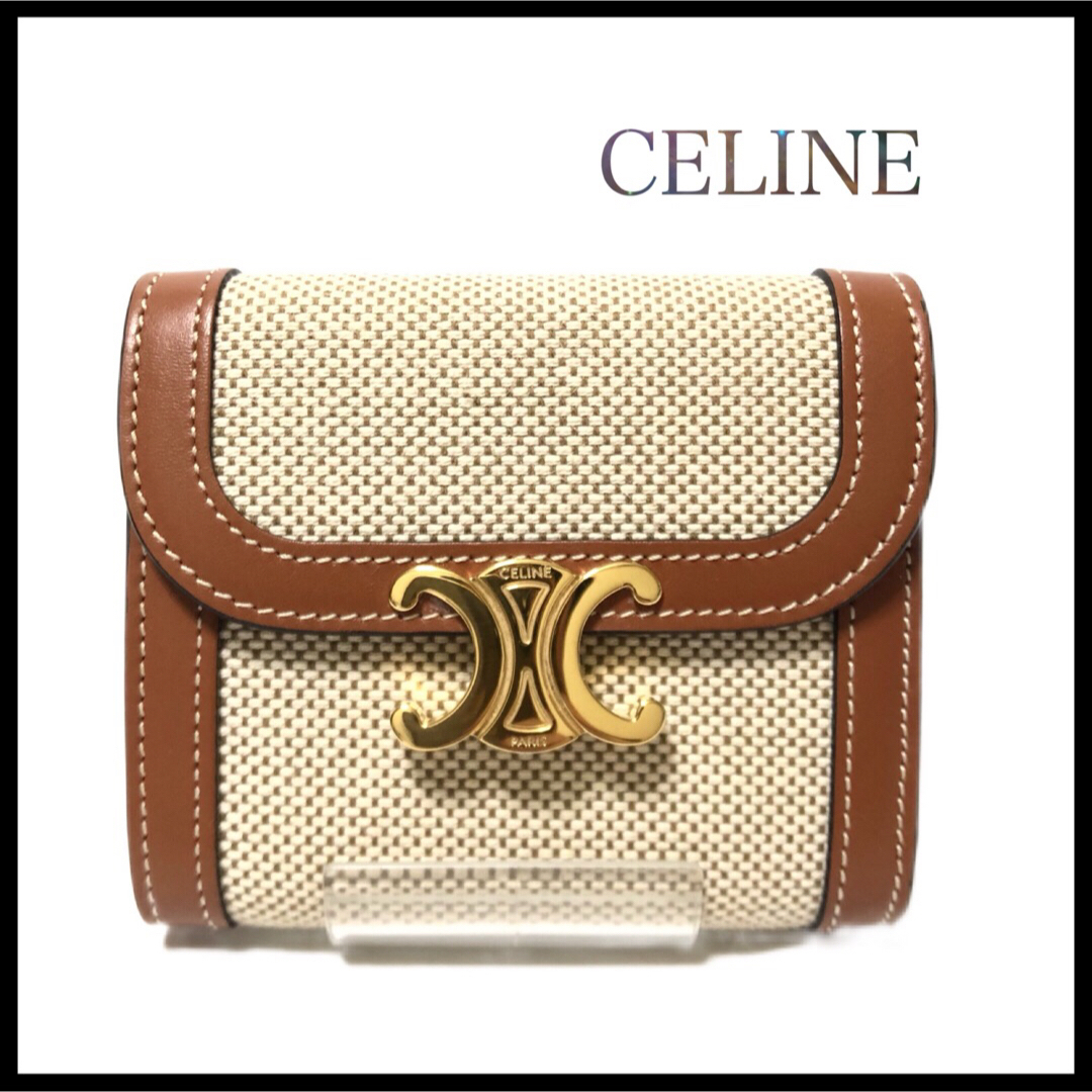 極美品】セリーヌ CELINE 3つ折り財布 トリオンフ ウォレット