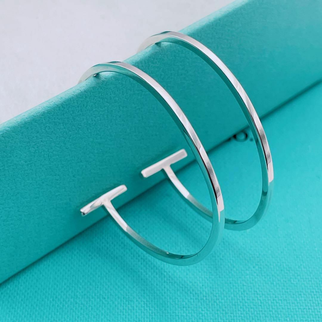 Tiffany & Co. - Tiffany & Co. 廃盤 Tワイヤー ラージ ピアス フープ