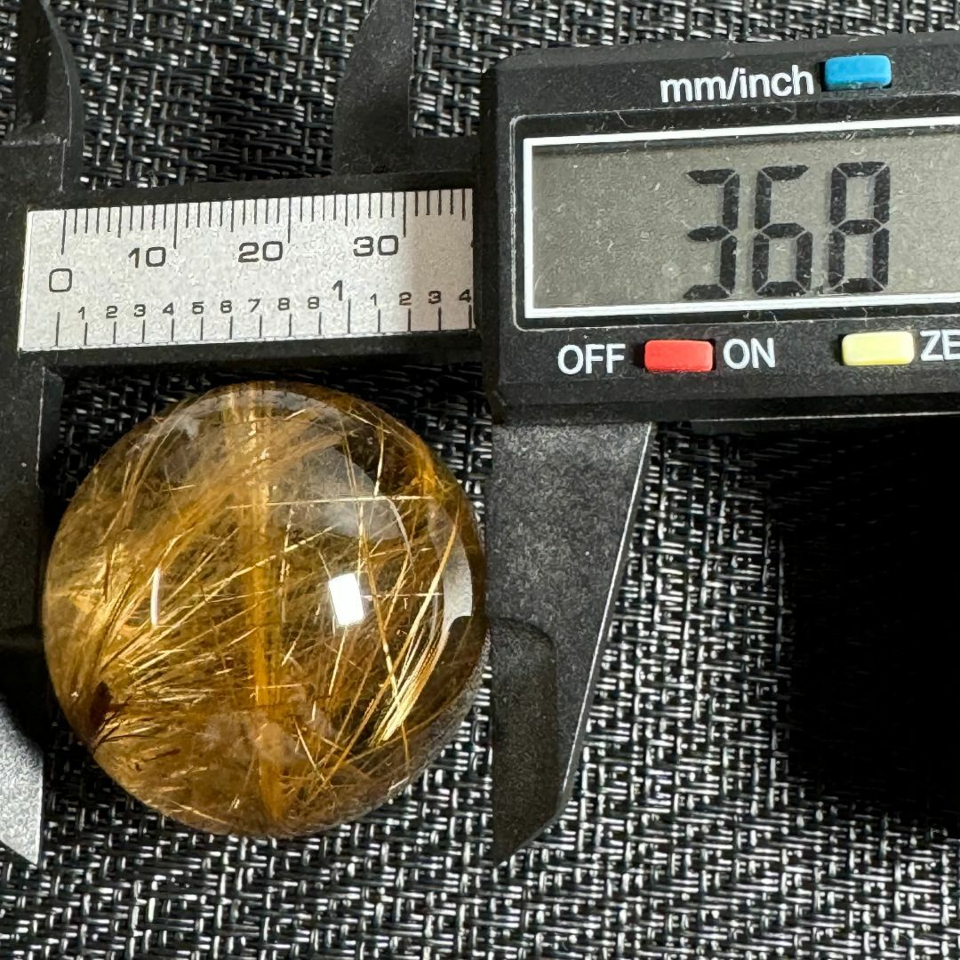 58mm 虹入りゴールドルチルクォーツ 丸玉 スフィア 金針水晶 58mm