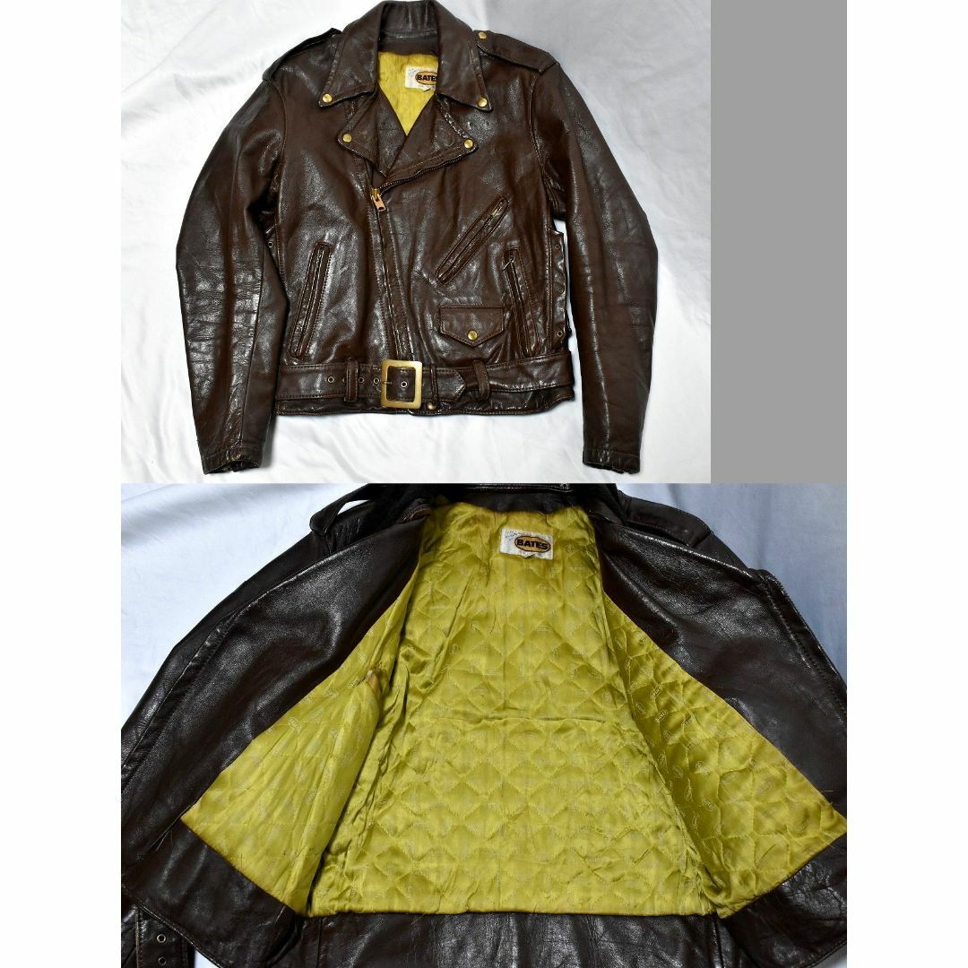 ベイツ - ＠80s 希少色 ベイツ レザー BATES ダブルライダースj566の