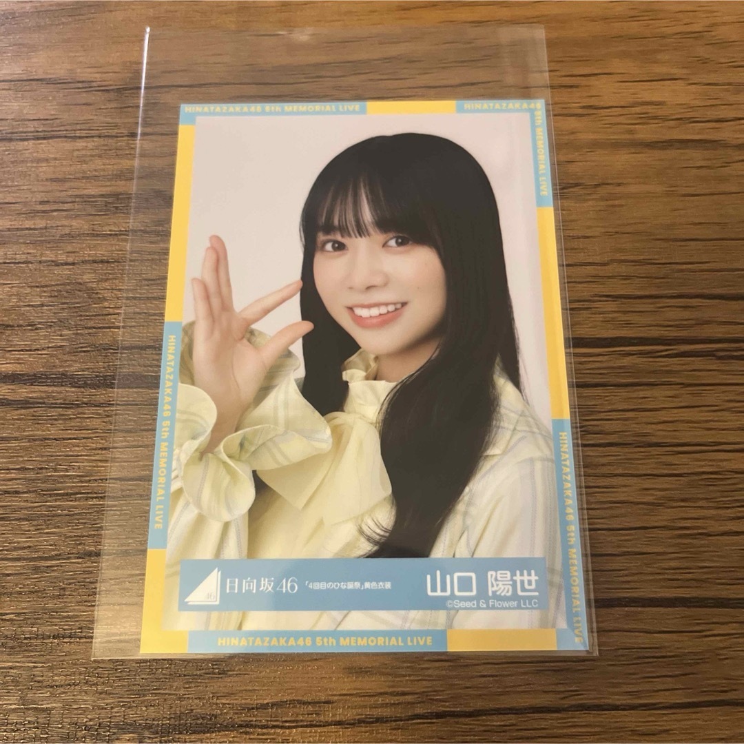 日向坂46 ひなたざか 山口陽世 直筆サイン入りアナログ盤サイズソロ写真 日