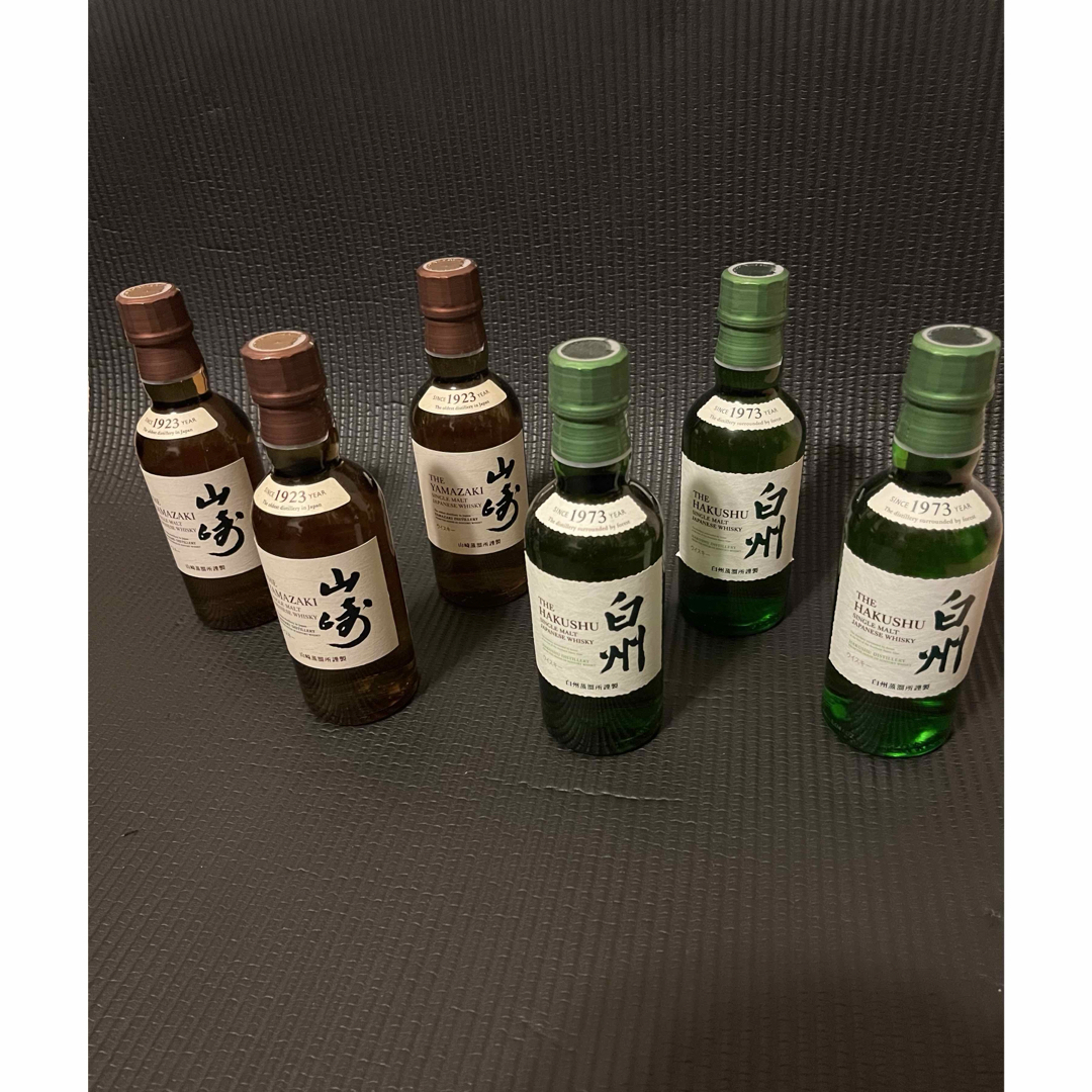 山崎・白州ミニボトル ウイスキー 180ml 計6本 酒