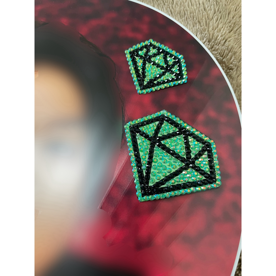 デコうちわ うちわデコ パーツ ダイヤモンド SixTONES 森本慎太郎 緑の