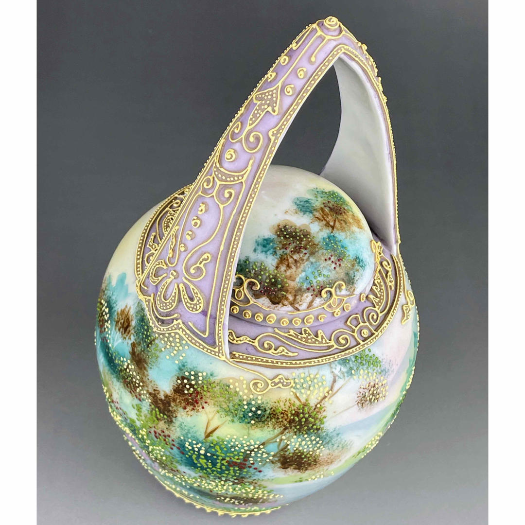 オールドニッポン アールヌーボー 花紋 一陳盛り 花瓶 明治期 里帰り