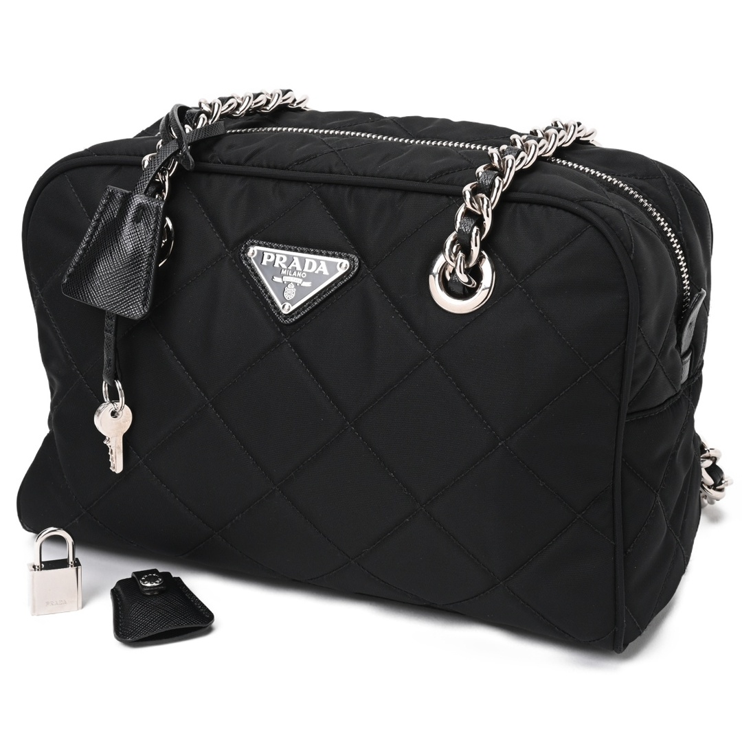 PRADA 黒 ナイロン キルティング ショルダーバッグ