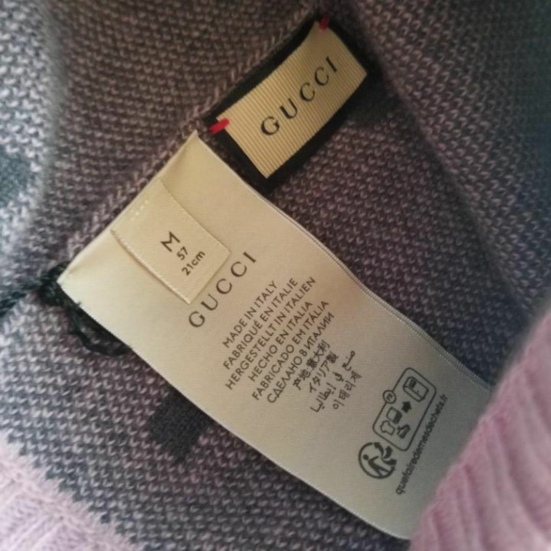 極美品！国内完売 GUCCI グッチ カシミアジャガードニット 帽子M