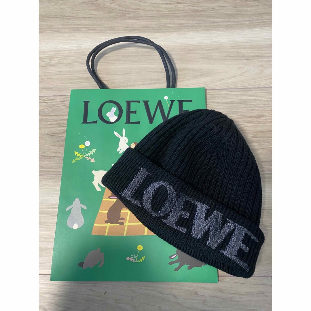 LOEWE ニット帽・ビーニー ネイビーとグリーン LOEWE ニット帽
