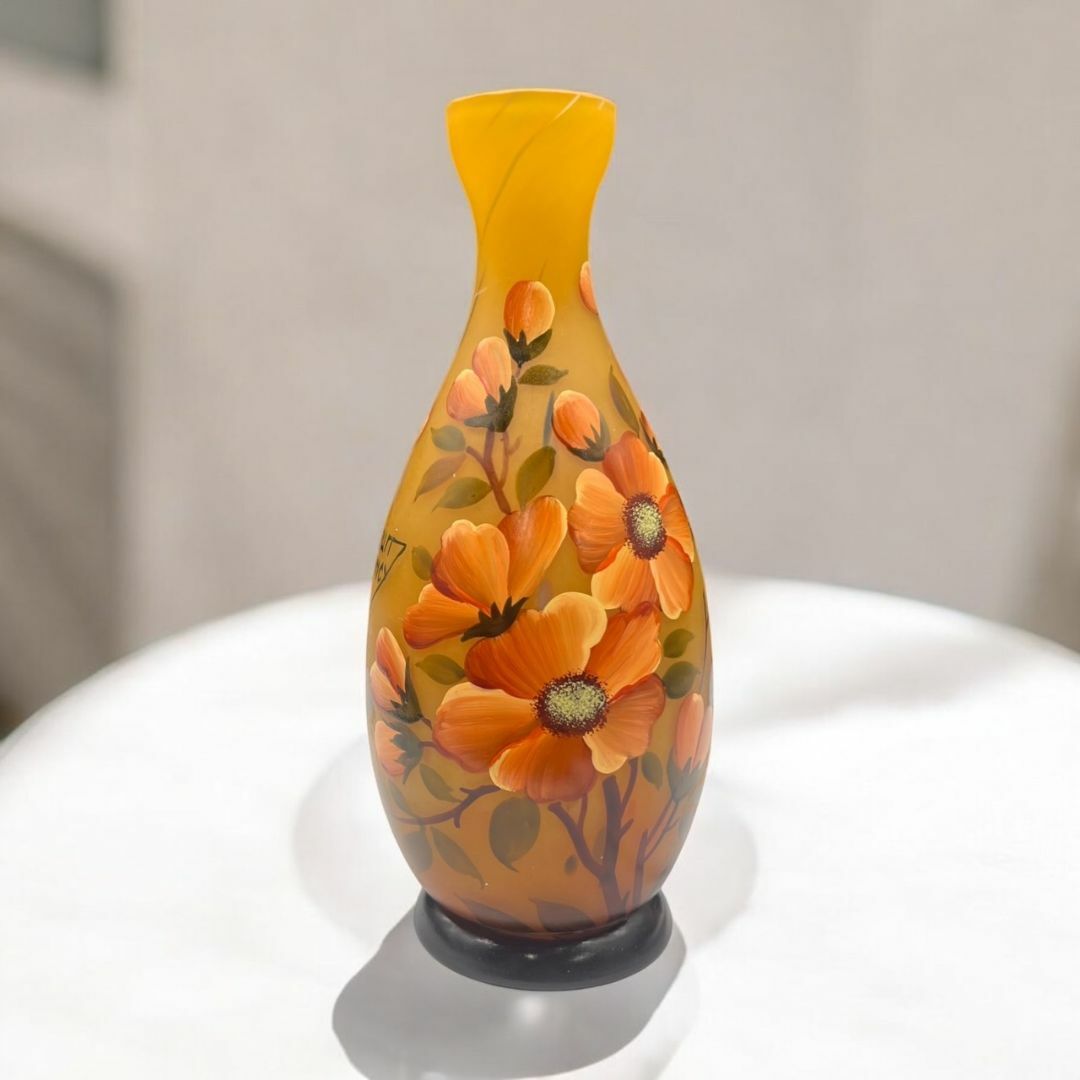 証明書付】ドームナンシー 花瓶 高さ20cm 幅8.5cm カメオ彫り