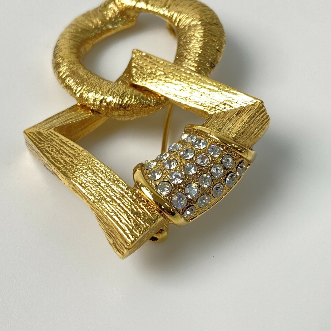 イヴサンローラン ブローチ ビジュー ストーン ゴールド金具 全長約