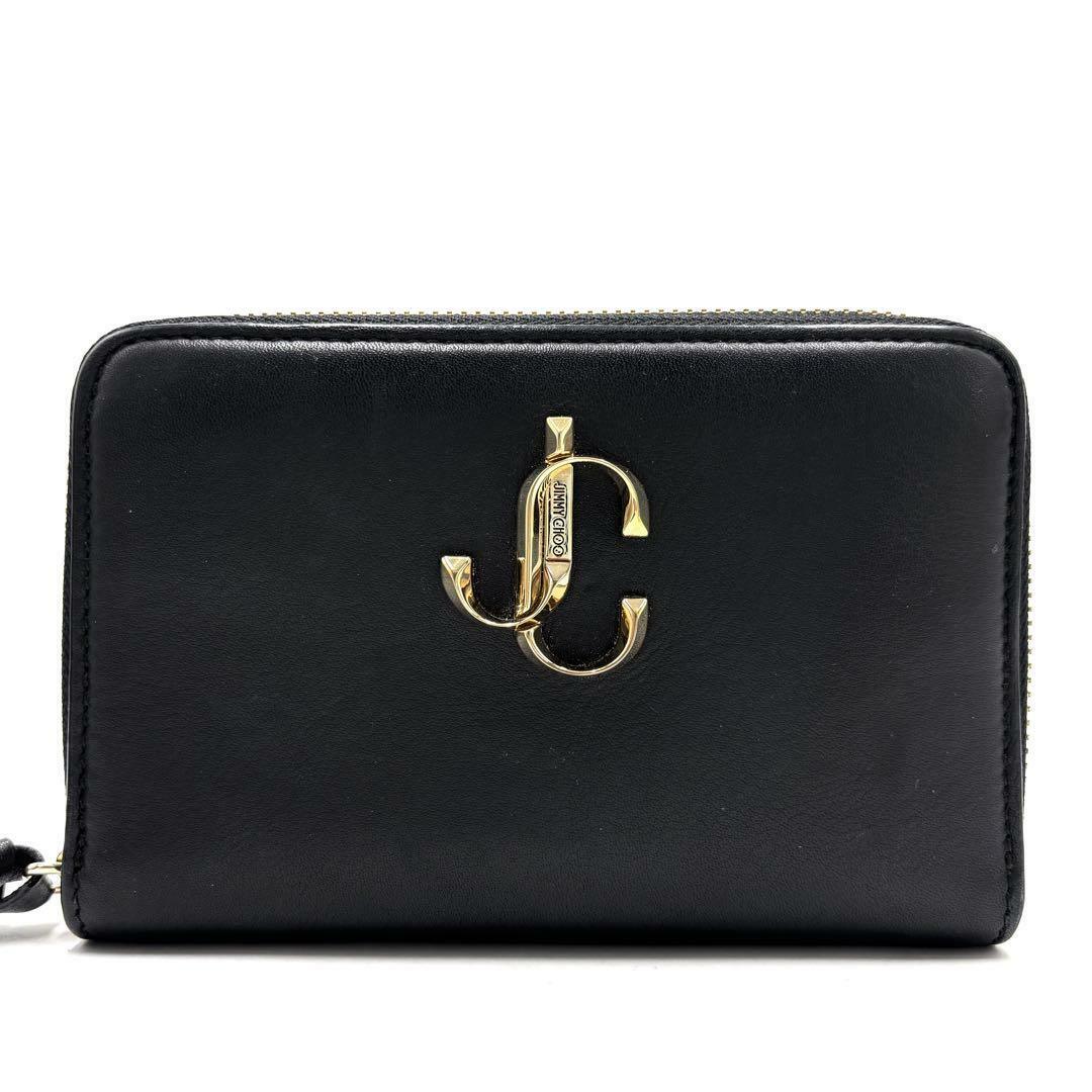 新品！JIMMY CHOO ジミーチュウ！CHRISTY ショップ ラウンドジップ財布
