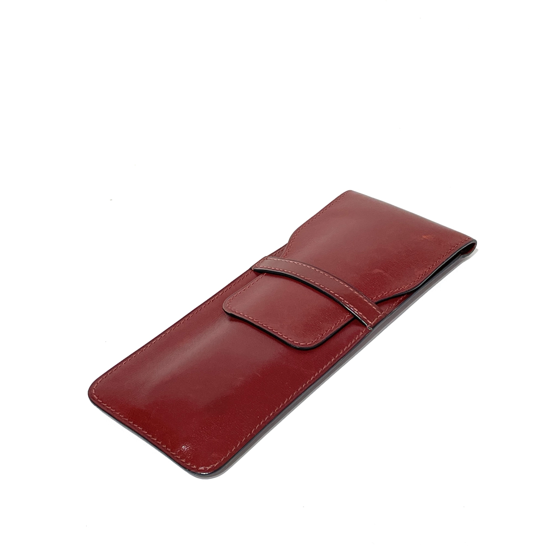 HERMES エルメス ペンケース マルチケース ボルドー レザー