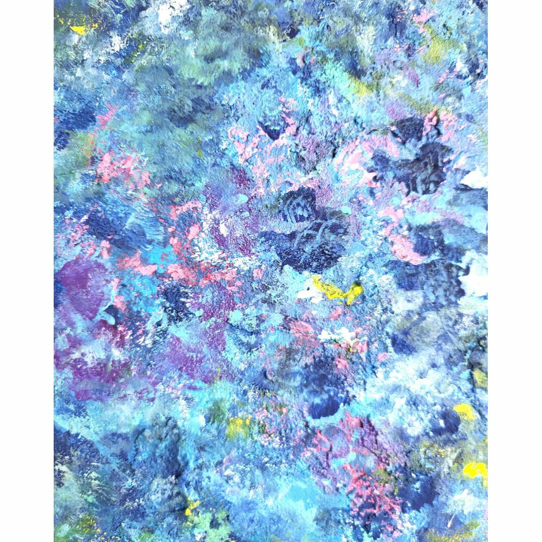 石垣の海に生きた証 / 抽象画 46×63㎝ A2 額縁セット