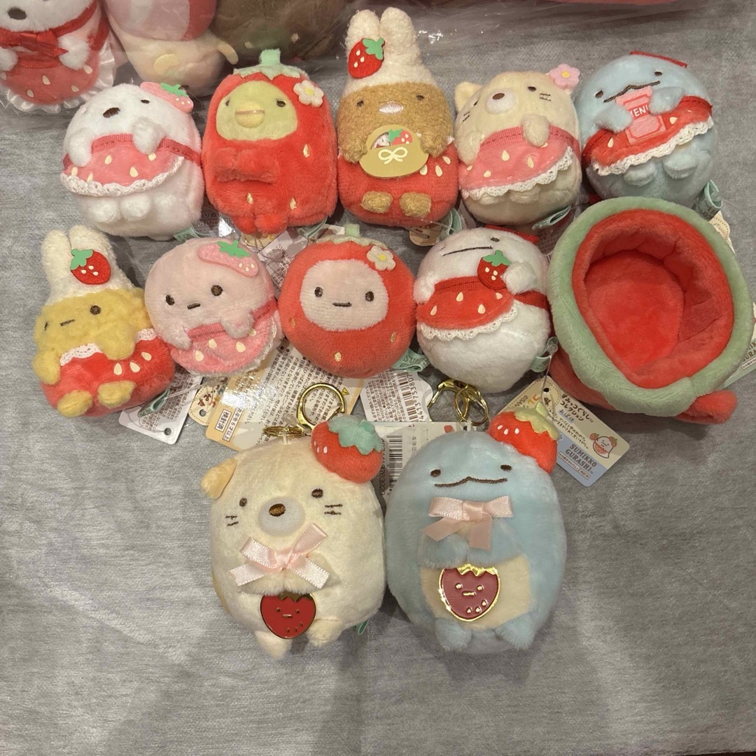 すみっコぐらし 喫茶すみっコいちごフェア 受注生産 てのりぬいぐるみ