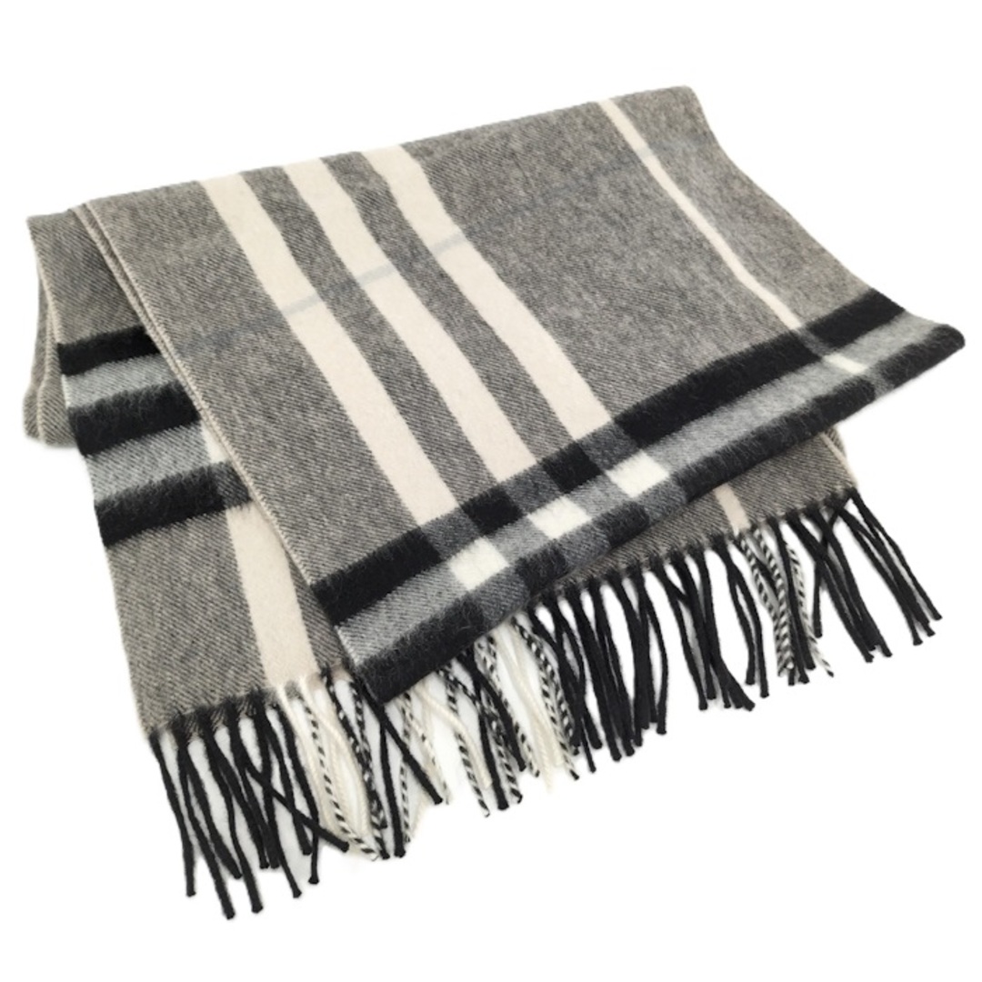 BURBERRY マフラー チェック柄 カシミヤ グレー