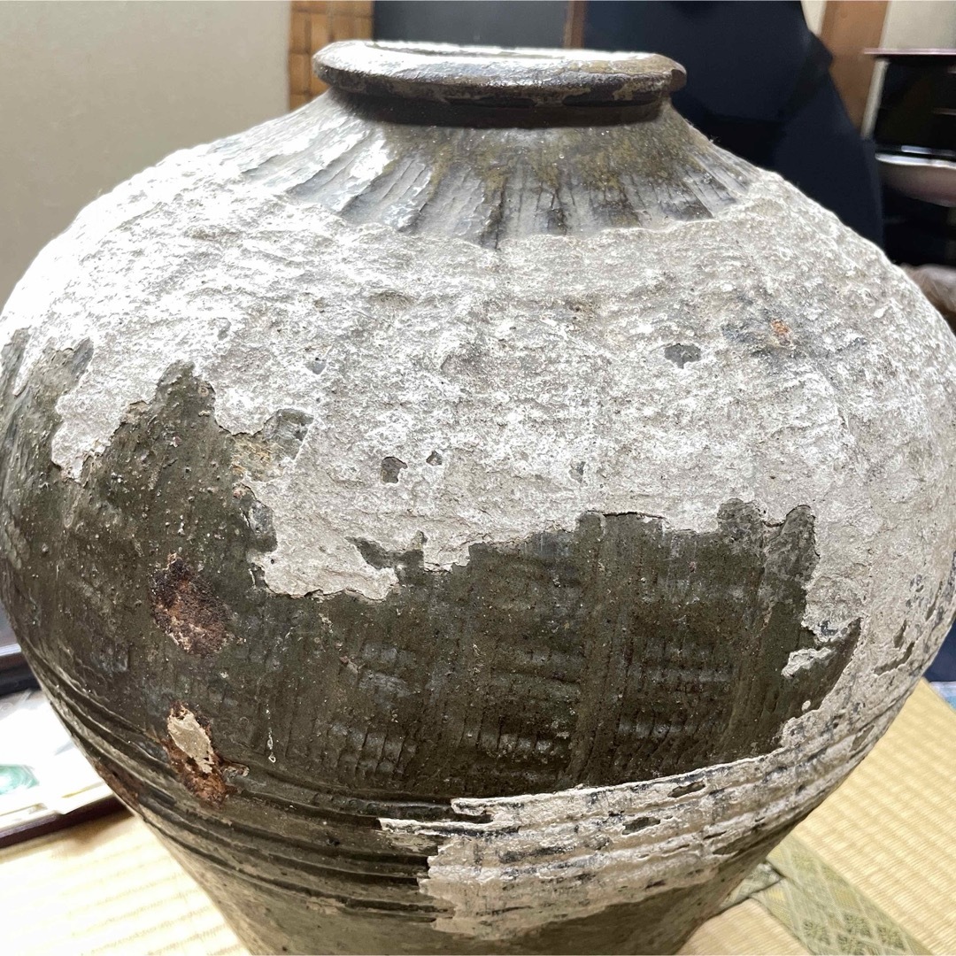 古美術 長期保管 特大壺 酒壺 花瓶 甕 花道具 茶道具 骨董品 置き物
