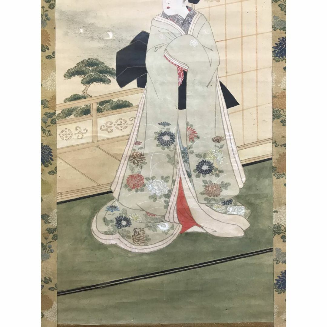 値下げ 掛け軸 日本画 水墨画 作者読めません 椿山？ 値下げ 掛け軸