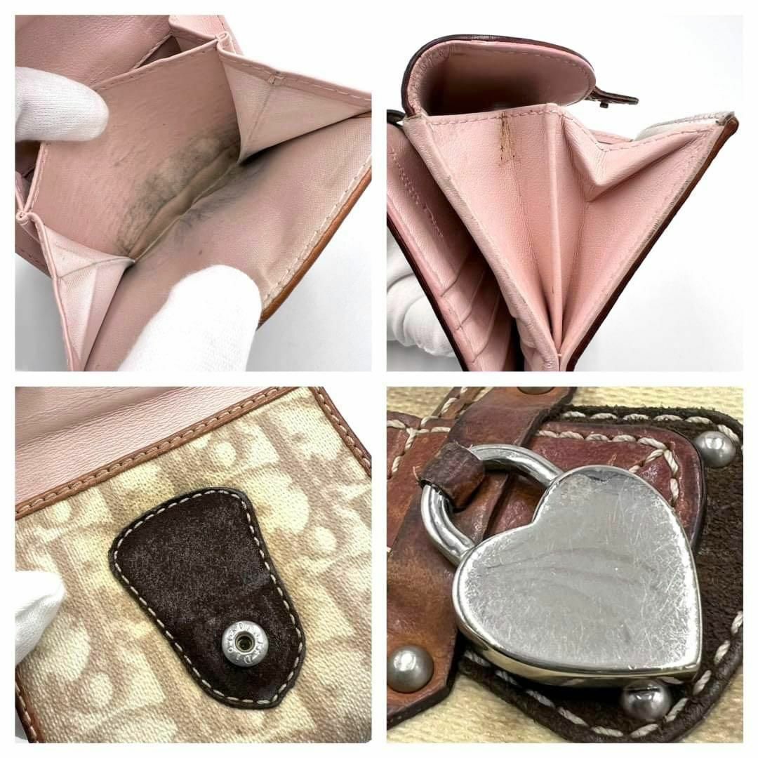 希少 Christian Dior ディオール 折り財布 トロッター ハート