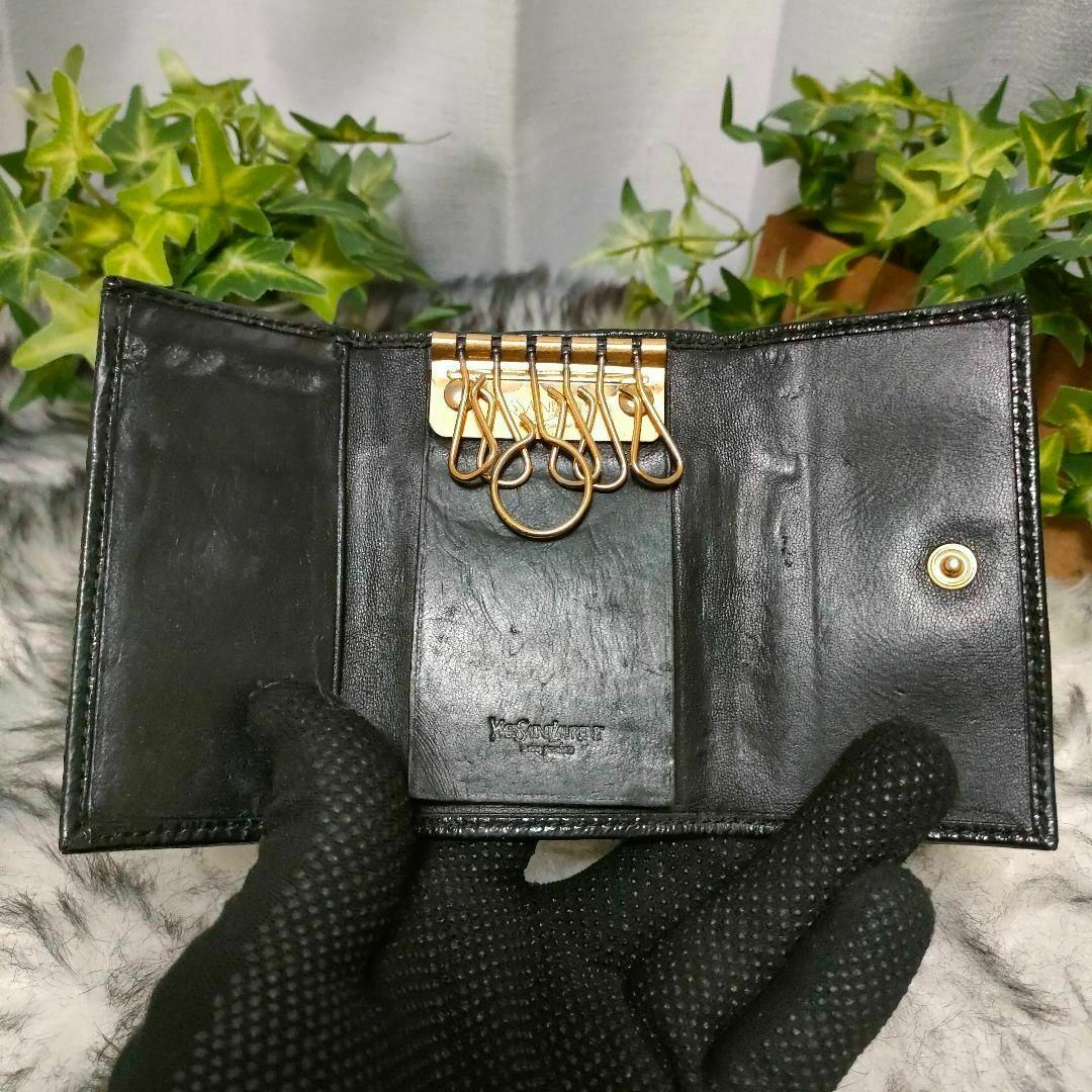 SAINT LAURENT 本物 キーケース ブラック YVES SAINT LAURENT YSL サン