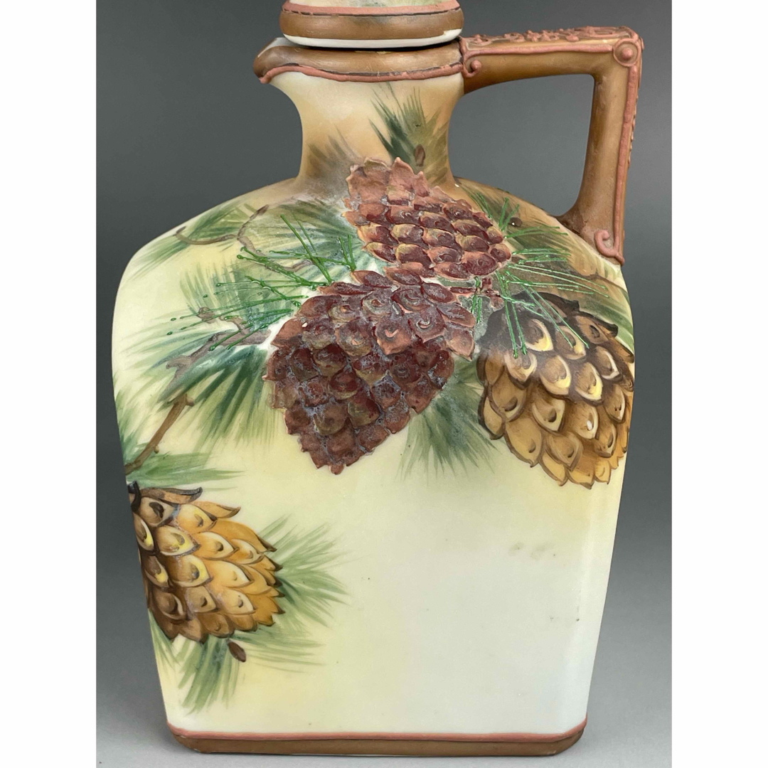 オールドノリタケ 松ぼっくり紋ウィスキージャグ モールド 盛上げ 松笠