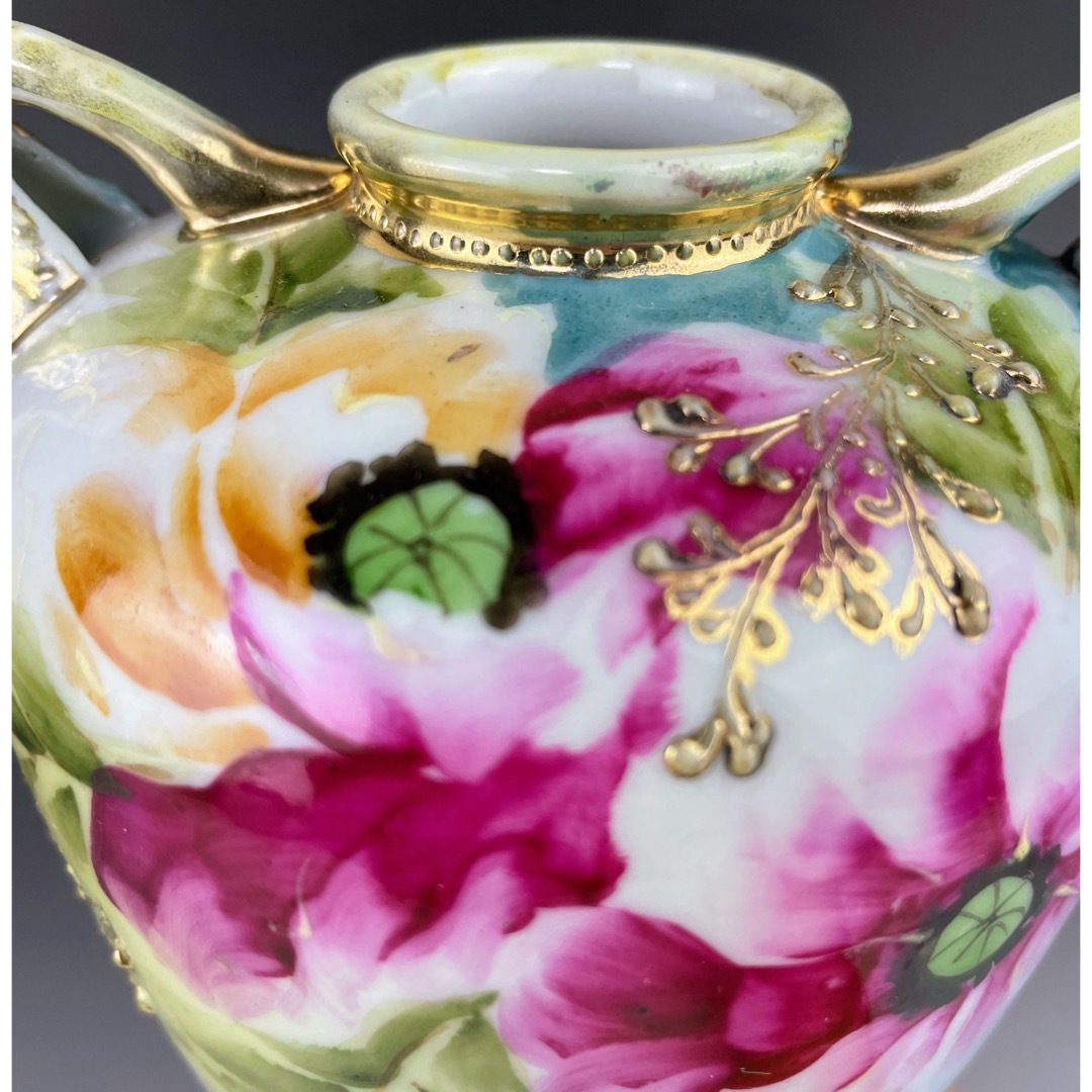 Noritake - オールドノリタケ 約23cm アールヌーボー ポピー花紋花瓶