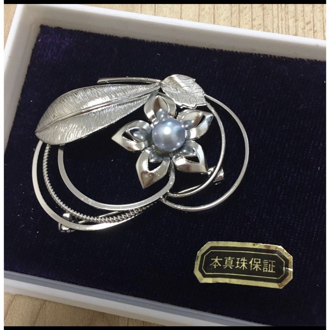 本真珠 シルバー パール ブローチ
