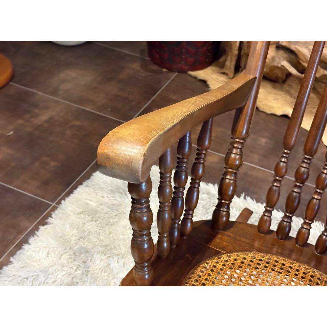 超希少 ウルフロッキングチェア 無垢材 クラシック アジアン 木彫り INR