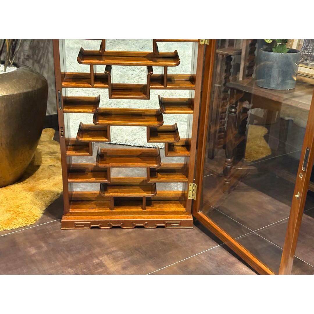 唐木 飾り棚 インテリア アンティーク ビンテージ ミラー 鏡 壁掛け SZ