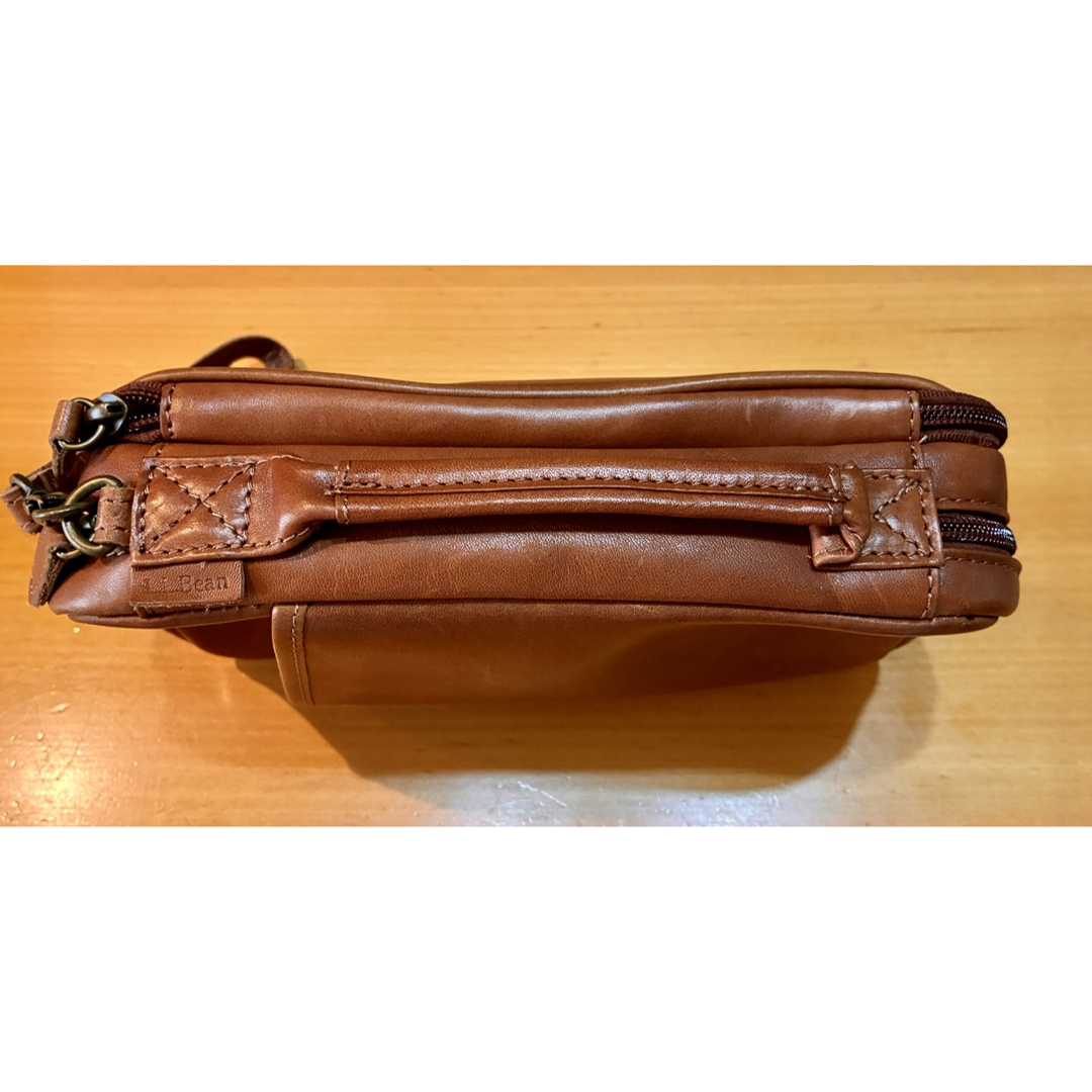 ヴィンテージLLbeanエルエルビーン上質レザートラベルポーチ セカンド