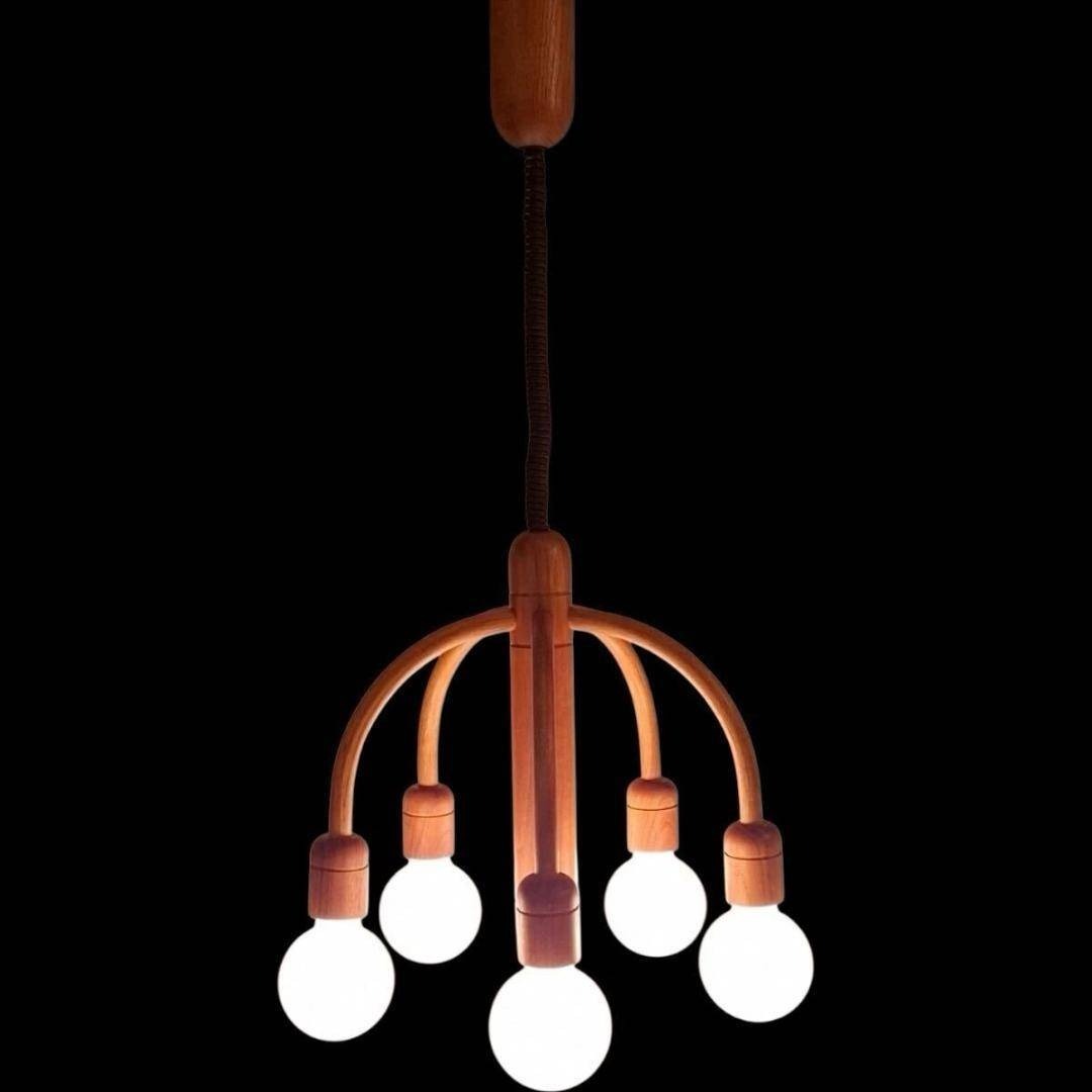 National ウッドシャンデリア ミッドセンチュリー ドムス風 National