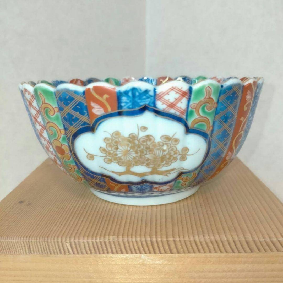 大聖寺伊万里 菊形色絵染錦 向付 古伊万里 骨董 角福 金襴手