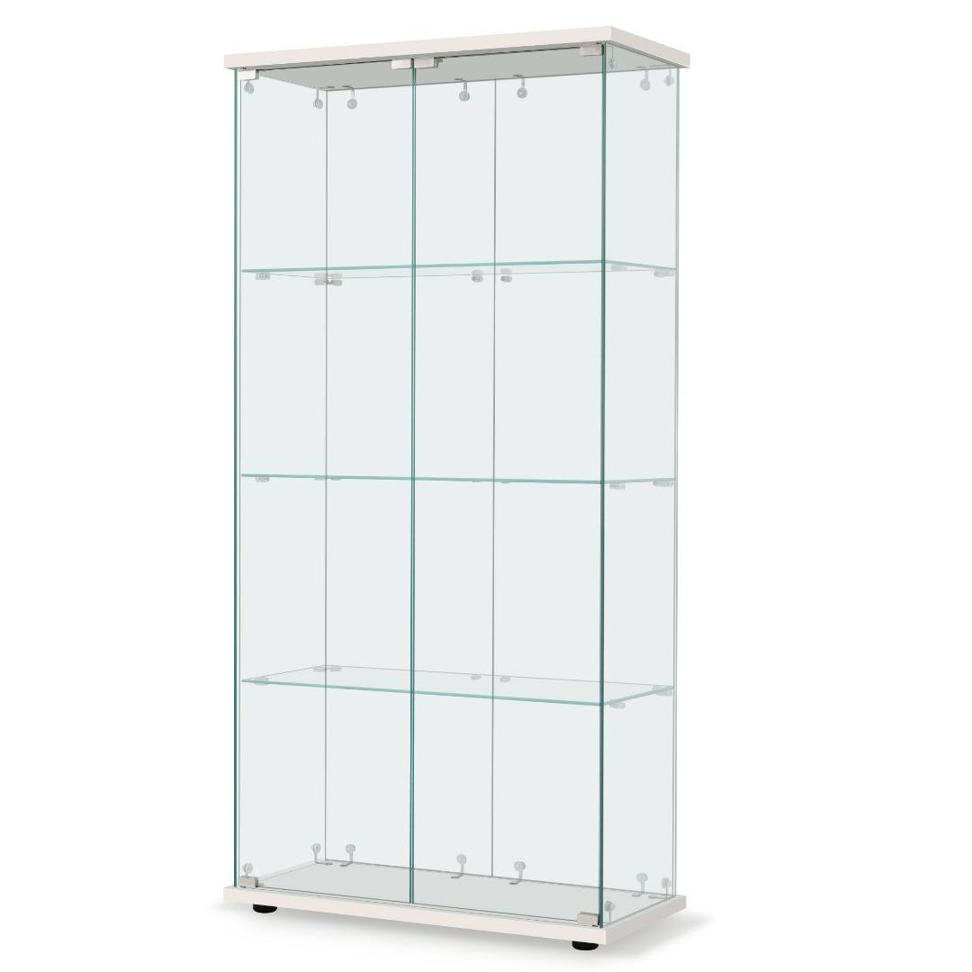 ホワイト】コレクションケース 両扉タイプ 大型 幅80×奥行37×高164cm