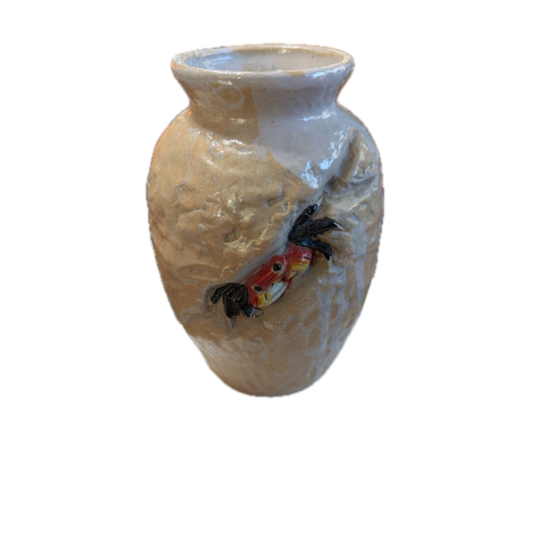 楽山焼き 二六 水月焼き？蟹 水月焼 湯呑 蟹細工 楽山焼