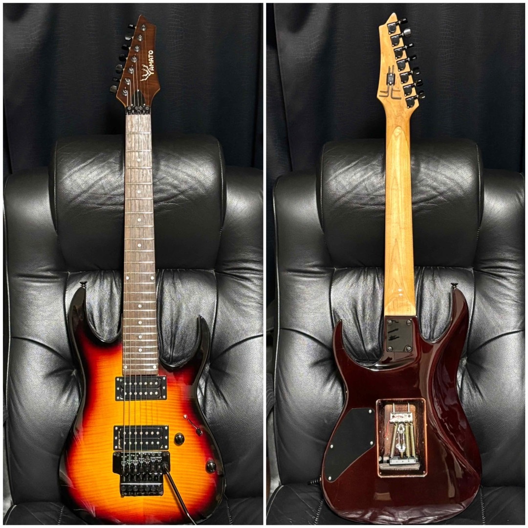 7弦 ロック式 アーム ギター トラ 木目 ラウド メタル ダウン