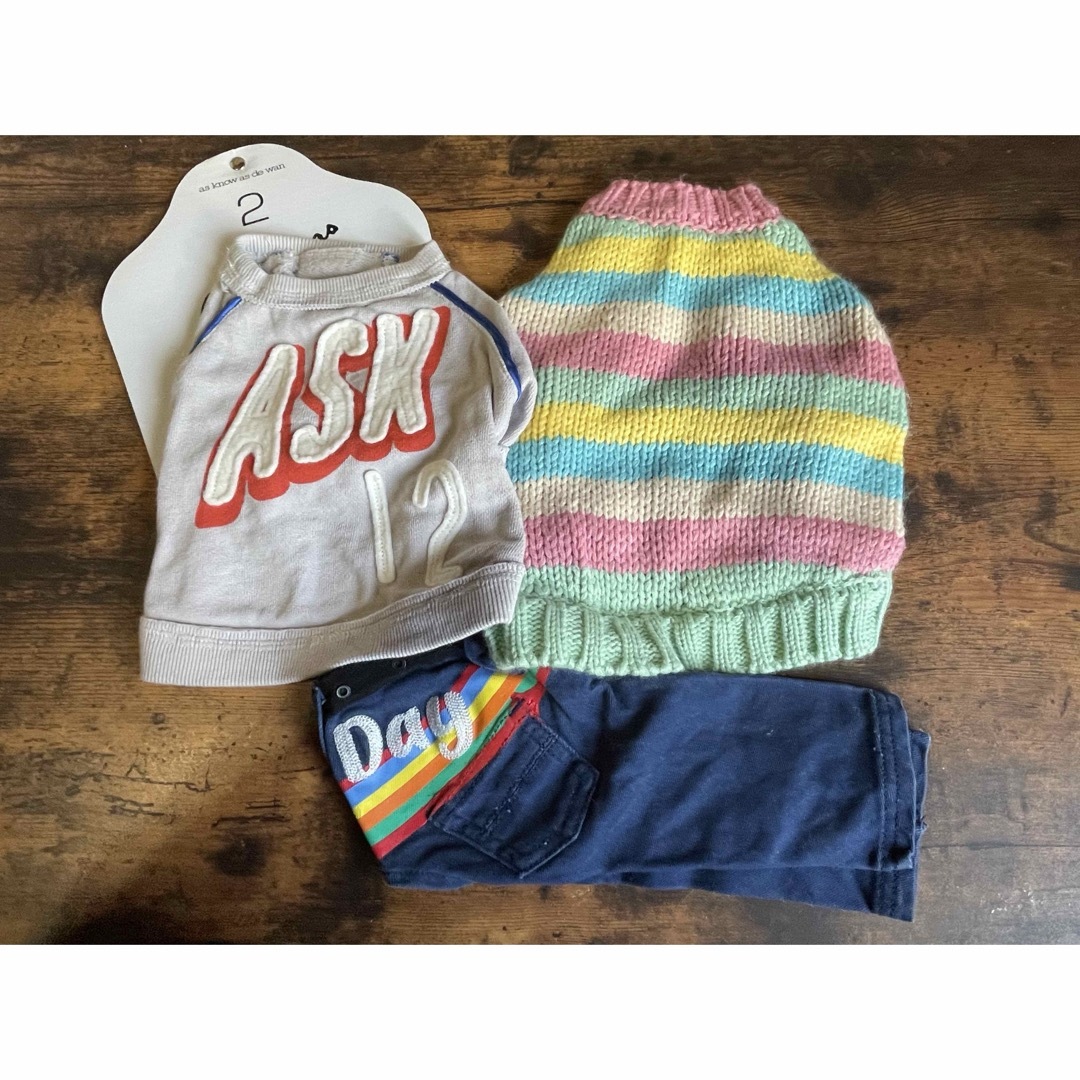 犬服 as know as de wan トップス2着＆パンツ サイズ2
