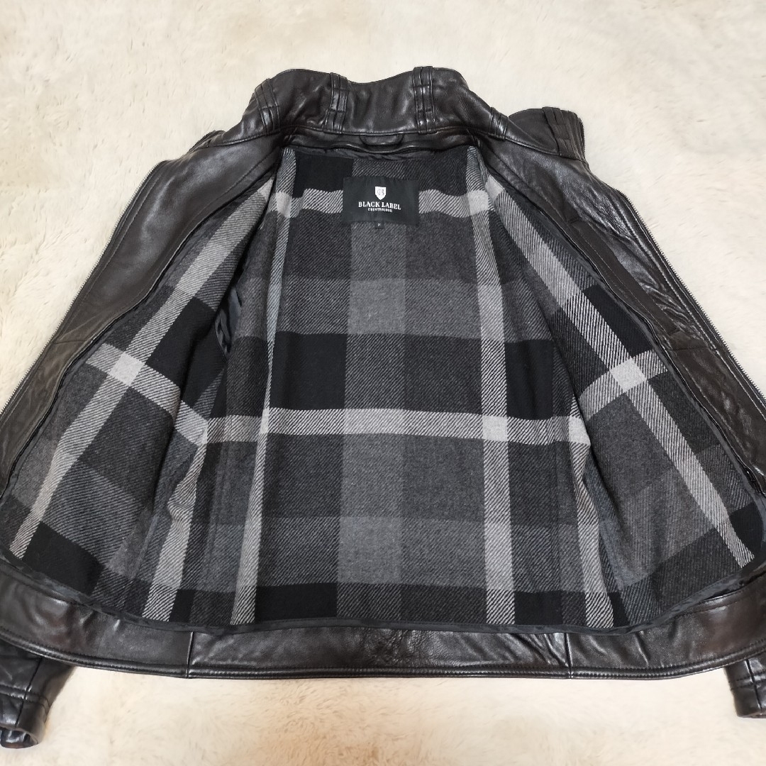 極美品】ブラックレーベルクレストブリッジ ラムレザーシングルライダース